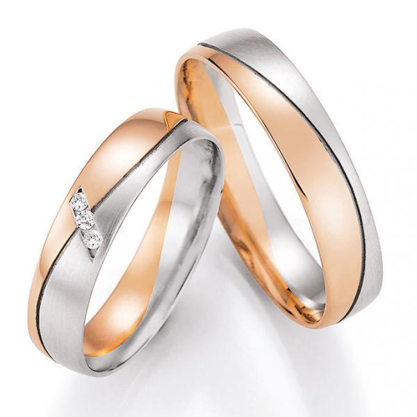 Trauringe Weiss-Rotgold von Ruesch 66/43090-045